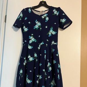 LuLaRoe Navy Blue Floral Dress